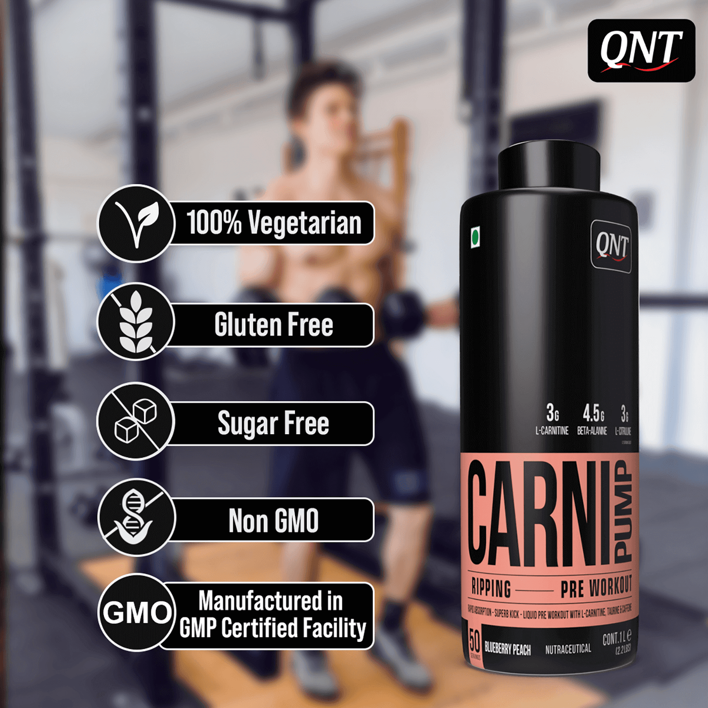QNT Carni-Pump Liquid Pre Workout, 500 ML