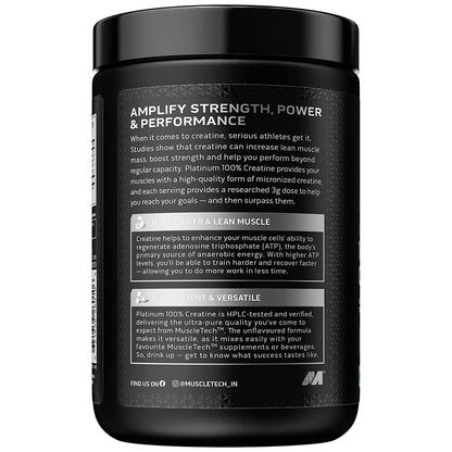 MuscleTech Platinum 100% Creatine Powder (Unflavoured - 250 Gram, 83 Serves)