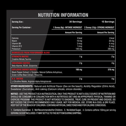 Big Muscles Nutrition Freak Pre-Workout 30 Servings